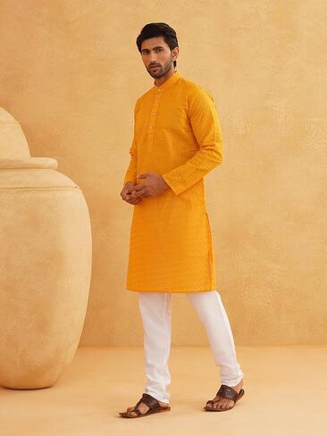 Sojanya (Since 1958 Motifs Embroidered Thread Work Pure Cotton Straight Only Kurta in Saudi Arabia