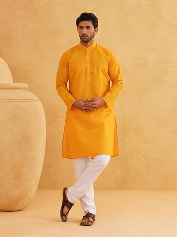 Sojanya (Since 1958 Motifs Embroidered Thread Work Pure Cotton Straight Only Kurta in Saudi Arabia