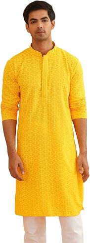 Sojanya (منذ عام 1958 للرجال الخردل النقي للرجال مطرزة Kurta in Saudi Arabia