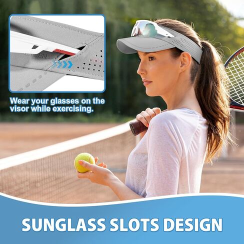 Sukeen Sports Sun Visor Men Women ، Reflective Running Revor ، Hate Righted Rightable Hat For Golf Tennis ، Sunglass Slots in Saudi Arabia