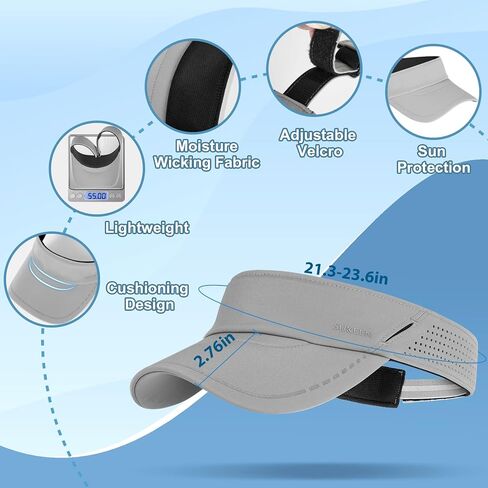 Sukeen Sports Sun Visor Men Women ، Reflective Running Revor ، Hate Righted Rightable Hat For Golf Tennis ، Sunglass Slots in Saudi Arabia