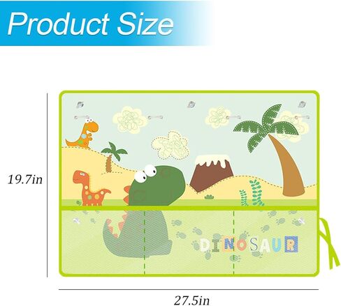 ظل نافذة السيارة ، ستارة مركبة Sunshade مع جيوب التخزين وأكواب الشفط للطفل ، ونمط الرسوم المتحركة غطاء الحماية من أشعة الشمس الداخلية ، Universal لشاحنات سيدان سيارات الدفع الرباعي (الديناصورات) in Kuwait
