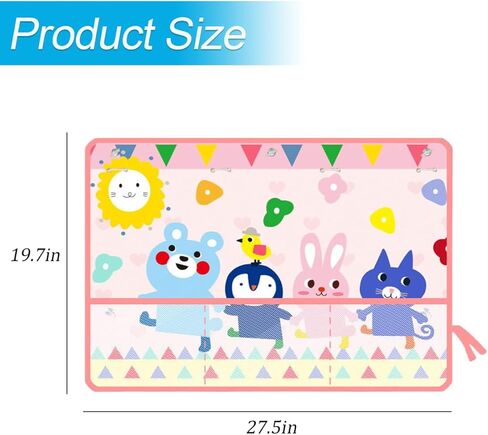 Car Window Shade, Vehicle Sunshade Curtain with Storage Pockets & Suction Cups for Baby, Cartoon Pattern Auto Interior Heat Sun Protection Cover, Universal for SUV Sedan Trucks (Dinosaur) in Kuwait