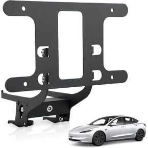 حامل لوحة الترخيص الأمامي الأصلي No Drill Front Front Formans لعام 2017-2023 Tesla Model 3 & 2020-2024 Tesla Model Y مع تصميم السلامة ، لا يوجد إطار ترخيص المواد اللاصقة