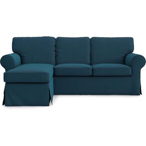 Ektorp Loveseat with Chaise Lounge Cover Replacement for IKEA Ektorp Chaise Cover, Ektorp Sofa Cover with Chasie (Titanium Grey)