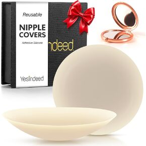 أغطية Nipple YesIndeed - فطائر السيليكون hypoallergenic ، لاصق غير مرئي للمرآة العاجزة والبلاغية ، المكافأة