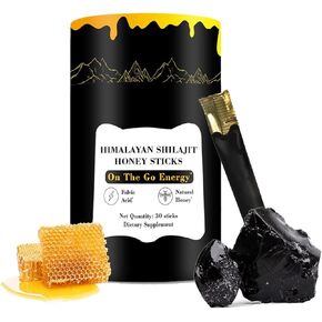 Shilajit Honey Sticks, 30 Sticks - Pure Himalayan Resin, With Organic Honey, Saffron, High Potency Herbal Blend for Energy Boost & Immune Support, for Men & Women