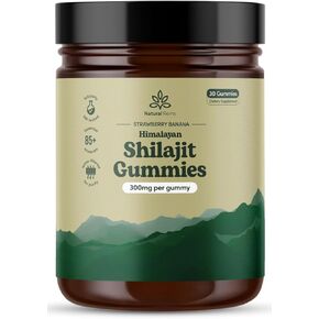 Organic Shilajit Gummies for Men and Women - Lab Tested - Made in USA - Pure Himalayan Organic - Fulvic Acid - Energy and Focus - Holistic Health Supplements (Strawberry Banana)
