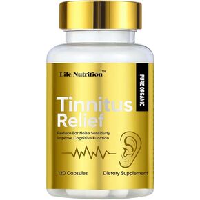 120 Capsules Tinnitus Relief for Ringing Ears, Ear Health Vitamins Supports Hearing Loss and Reduces Ringing in The Ears for Men & Women