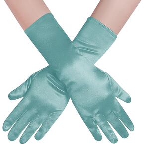 PURFUN Little Girls Novelty Opera Long Satin Gloves First Holy Communion Halloween Birthday Party Wedding Gloves for 6-10Yrs