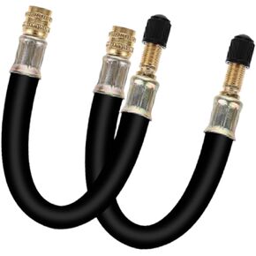 2Pcs Valve Stem Extenders, 8.25 Inch Flexible Tire Valve Stem Extension, Black Extension Tire Valve Adaptor for RV, Bicycles, Scooters, Motorcycles and Portable Air Compressor