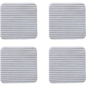 4-Piece Non-Slip Carpet Gripper Pads for Hardwood Floors, No Damage Vacuum Technology, Washable Rug Tape, Keep Rugs in Place & Flatten Corners, 3.9"x3.9" Under Carpet Anti-Slip Mats (White, Set of 4)
