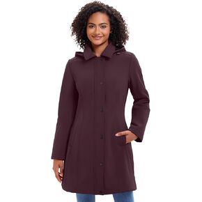 ROYAL MATRIX Women's Softshell Jacket Fleece Lined Windbreaker Insulated Rain Parka Jacket with Removable Hood