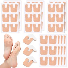 60 PCS U Shaped Felt Callus Cushions for Feet, Metatarsal Corn Pads Self Adhesive for Bottom of Foot, Protect Calluses from Rubbing on Shoes, Pain Relief Cushions Women Men