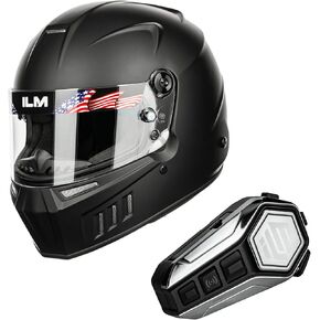 ilm Snell SA2020 خوذات سباق السيارات المعتمدة طراز 890 (M ، MatteBlack) وسماعات الرأس بلوتوث مع نظام Hi-Fi