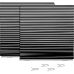 Mini Blinds for Indoor Windows - Black Self Adhesive Temporary Blinds, Window Blinds No Drill for Bedroom Kitchen Bathroom, 24" W x 72" H - (2 Pack)