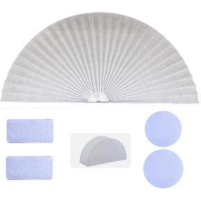 BADASS SHARKS Half Moon Window Shade Half Circle Arch Window Arch Pleated Blind 50% Light Filtering Pleated Shade Window Curtains Non-Woven Light Easy to Cut and Install (White, 18x36 inch（45x90cm）)