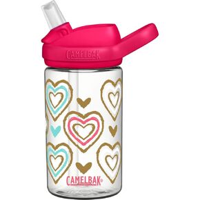 Eddy+ Kids BPA-Free Water Bottle with Straw, 14oz, Hearts