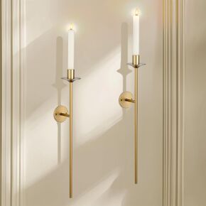 Sziqiqi Wall Candle Holder Gold: Candle Sconicces Wall Decor Set من 2 لغرفة الطعام معلقة شمعة العصي حامل لمدفأة غرفة المعيشة