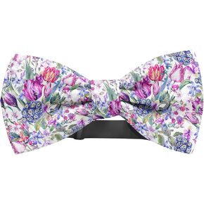 Adjustable Pre-tied bow tie for toddler Boys (Watercolor Floral Spring Pattern) Elegant Cute Bowties for Dogs Cats Pets