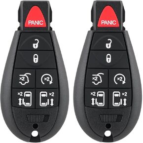 2PCS Key Fob Replacement for Dodge Grand Caravan 2008 2009 2010 2011 2012 2013 2014 2015 2016 2017 2018 2019 2020 Remote Key for FCC ID: IYZ-C01C / M3N5WY783X