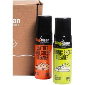 MAGICLEAN Canvas & Suede Sneaker Care Duo with Brush & Microfiber Cloth - Quick-Drying Formula, Shoe Cleaning Kit for Stubborn Stains for Canvas, Leather, Nubuck & Whites