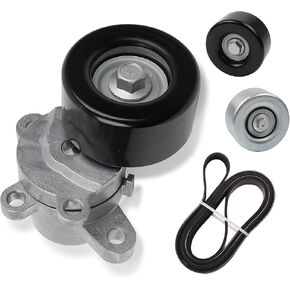 Dasbecan 39155 Drive Belt Tensioner +7PK1705 Serpentine Belt+ Idler Pulley Compatible with Nissan Maxima Murano 2007-2014 (3.5L V6 Only)