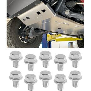 Skid Plate Bolts,Car Accessories 304 Stainless Steel Skid Plate Screws,12mm Hex Head Car Top Front Skid Plate Bolts,Suitable for Most Vehicles,Replacement #90080-11373 (10PCS)