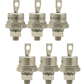3 Pair Rectifier Diode 70A 1200V 3PCS 70HF120 3PCS 70HFR120 High Power Rectifier Metal Stud Type Forward/Reverse Rectifier Diodes