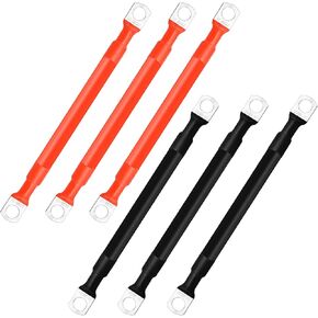6 PCS 2 كبل بطارية AWG ، سلك عاكس بطارية نحاسي نقي 15 سم مع محطات العروة 3/8 "، كابل بطارية تلقائي لسيارة SARINE SOLAR