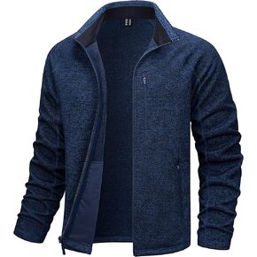 TACVASEN Men's Fleece Jackets Coats Lightweight Hiking Sweatshirts Full Zip Up Warm for Winter and Fall