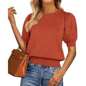 Prettygarden Womens Tops Spring 2025 Summer Puff Sweve Sweater Sweater Crewneck Knit Work Rloeses Dary Dasy Nature Strendy Stirts
