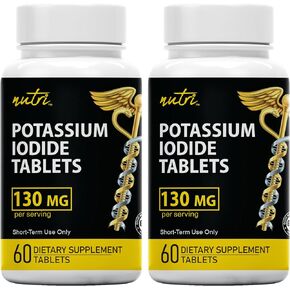 Nature's Fusions Potassium Iodide Tablets, Pack of 5-130mg - 300 Tablets EXP 10/2032 - YODO Naciente - KI Pills - Yoduro de Potasio