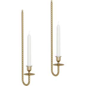 Metal Wall Candle Sconce Holder Set of 2 Wall Mount Candle Holder Modern Pillar Holder Wall Candle Sconces Hanging for Living Room Farmhouse Fireplace Wedding (Matte Black)