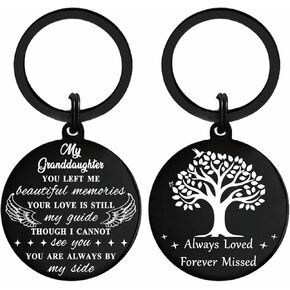 CPLJW Memorial Gifts for Loss of Grandson Granddaughter, Memorial Keychain for Loss of Boy Girl from Grandma Grandpa