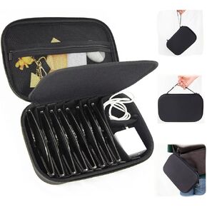 Travel Sunglasses Case Organizer, Adjustable 9-Slot EVA Hard Shell Storage with clip for Multiple Glasses, Waterproof & Shockproof Design for Men/Women