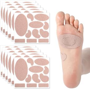 Mole Skin for Blisters,14 Sheets (154 Pieces) Moleskin for Feet, Blister Prevention Pads, Adhesive Flannel Tape for Shoes, Heel, Toes Skin Color