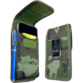 Camo Phone Case Holster Pouch, Maezar Camouflage Belt Clip Phone Holder for iPhone 15 Pro Max, 15 Plus, 14 Pro Max, Galaxy Note 20 S22 S21 Ultra, S20 Plus Carrying Case with Belt Loop