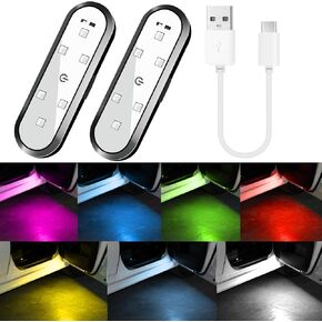 Car Door Light Projector， LED Automotive Door Lights 7Color Welcome Light Car Door Sill Lights Waterproof USB Wireless warning Lights For Car