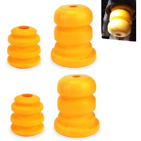 4 PCS Car Control Arm Bumper Shock Absorber Pad, Front Lower Suspension + Rear Bumper Flexible Rubber Buffer Protector, Replacement OEM 15153958 15039397, for Cadillac Chevrolet GMC (Yellow)