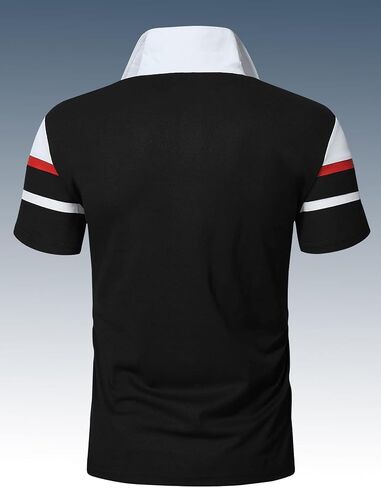 SOLY HUX Men's Graphic Golf Shirts Short Sleeve Casual Work Shirts Color Block Collared T-Shirt in Saudi Arabia