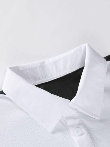 SOLY HUX Men's Graphic Golf Shirts Short Sleeve Casual Work Shirts Color Block Collared T-Shirt in Saudi Arabia