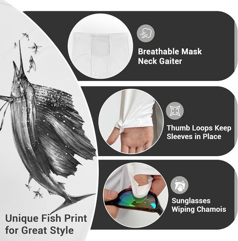 Palmyth Fishing Hoodie for Men UPF 50+ Sun Protection Long Sleeve UV Shirts Breathable Quick-Dry in Saudi Arabia