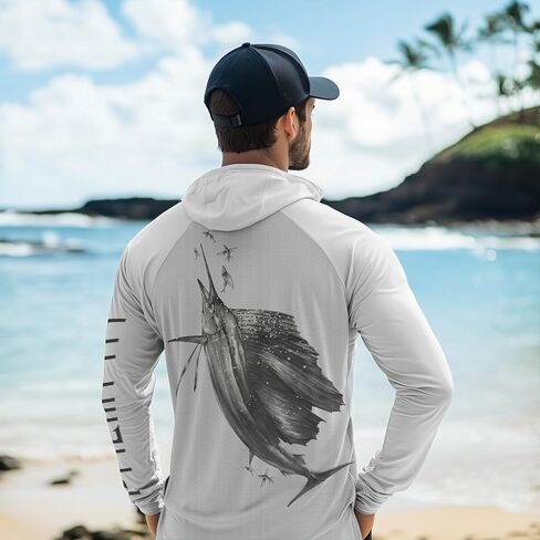 Palmyth Fishing Hoodie for Men UPF 50+ Sun Protection Long Sleeve UV Shirts Breathable Quick-Dry in Saudi Arabia