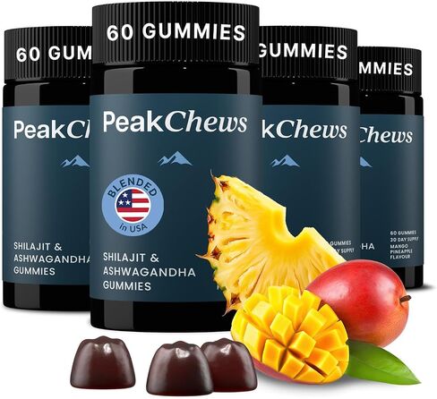 Pure Himalayan Shilajit Gummies for Men with Ashwagandha - Shilajit and Ashwagandha for Men - Boost Energy, Mood, Motivation - High Potency and Absorption, Vegan-Friendly - 60 Count in Saudi Arabia