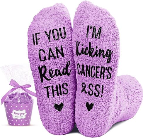 HAPPYPOP Get Well Soon Socks Surgeon Recovery Socks - Get Well Soon Gifts After Surgery Gifts Gifts For Someone Who Is Sick in Purple in Saudi Arabia