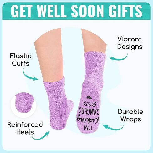 HAPPYPOP Get Well Soon Socks Surgeon Recovery Socks - Get Well Soon Gifts After Surgery Gifts Gifts For Someone Who Is Sick in Purple in Saudi Arabia