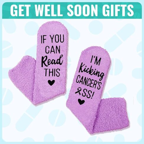 HAPPYPOP Get Well Soon Socks Surgeon Recovery Socks - Get Well Soon Gifts After Surgery Gifts Gifts For Someone Who Is Sick in Purple in Saudi Arabia
