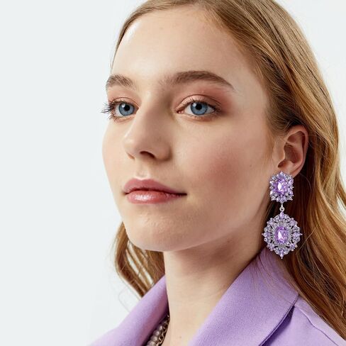 Flyonce Women's Rhinestone Crystal Art Deco Vintage Style Gatsby Clip-on Dangle Chandelier Earrings in Saudi Arabia