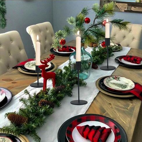 حاملي الشمعدان الذهبي - شمعدان معدني زخرفي كبير للشموع الفاتحة - قطره 0.8 بوصة - شمعة ذهبية تقف لديكور حفل زفاف منزل حفل زفاف (مجموعة من 18) in Kuwait